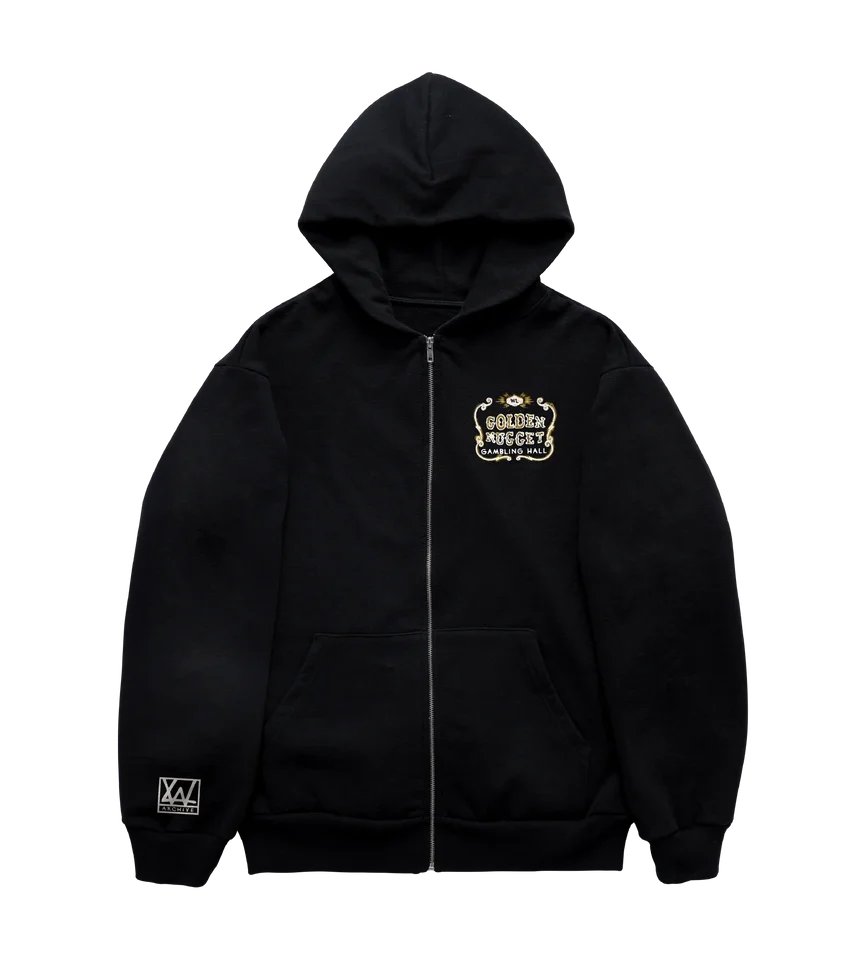 Warren Lotas Golden Nugget Zip Up Hoodie – Black