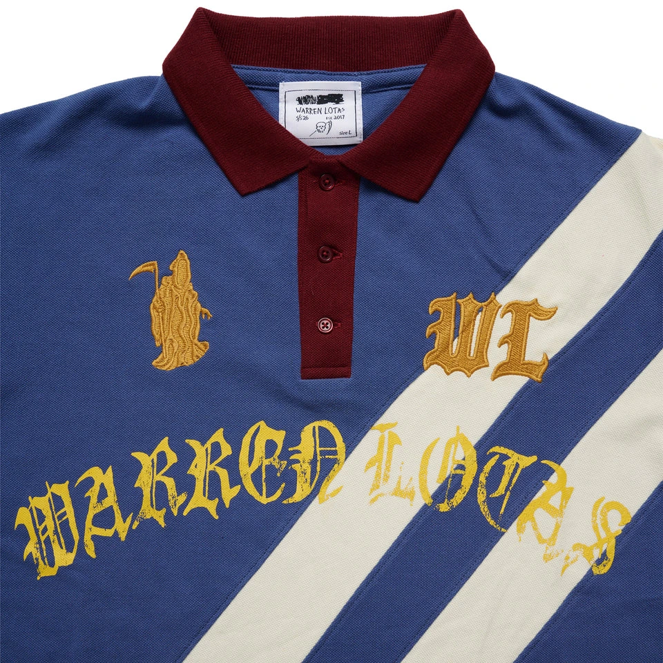 Warren lotas Reaper Academy Polo – Blue/Cream/Burgundy - Image 2