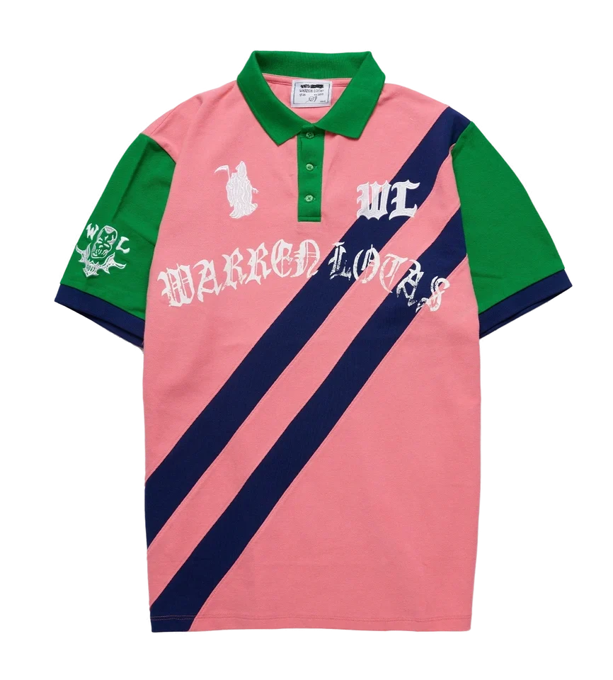 Warren Lotas Reaper Academy Polo – Pink/Navy/Green