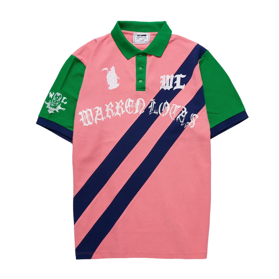 Warren Lotas Reaper Academy Polo – Pink/Navy/Green