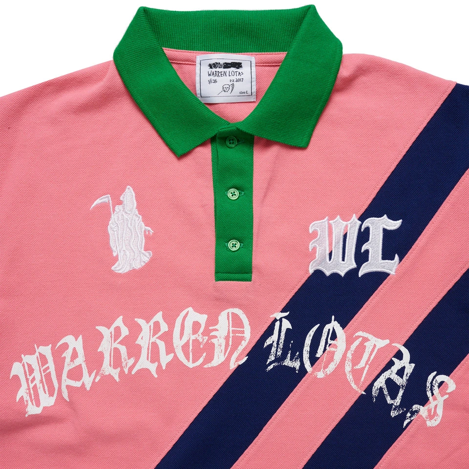 Warren Lotas Reaper Academy Polo – Pink/Navy/Green - Image 2