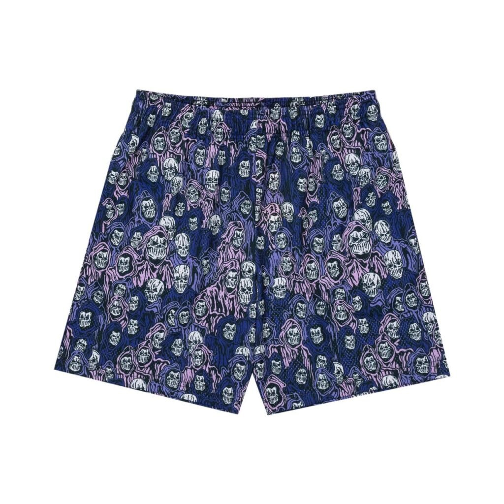 Warren Lotas Reaper Camo Mesh Shorts – Purple