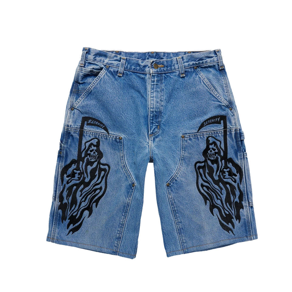Warren Lotas Serenity Vintage Carhartt Double Knee Shorts – Blue Denim/Black