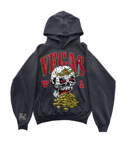 Warren Lotas Skull Slot Bling Bling Hoodie – Vintage Black