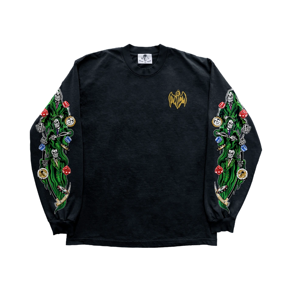 Warren Lotas Three Reapers Dice and Chips Long Sleeve Shirt – Black