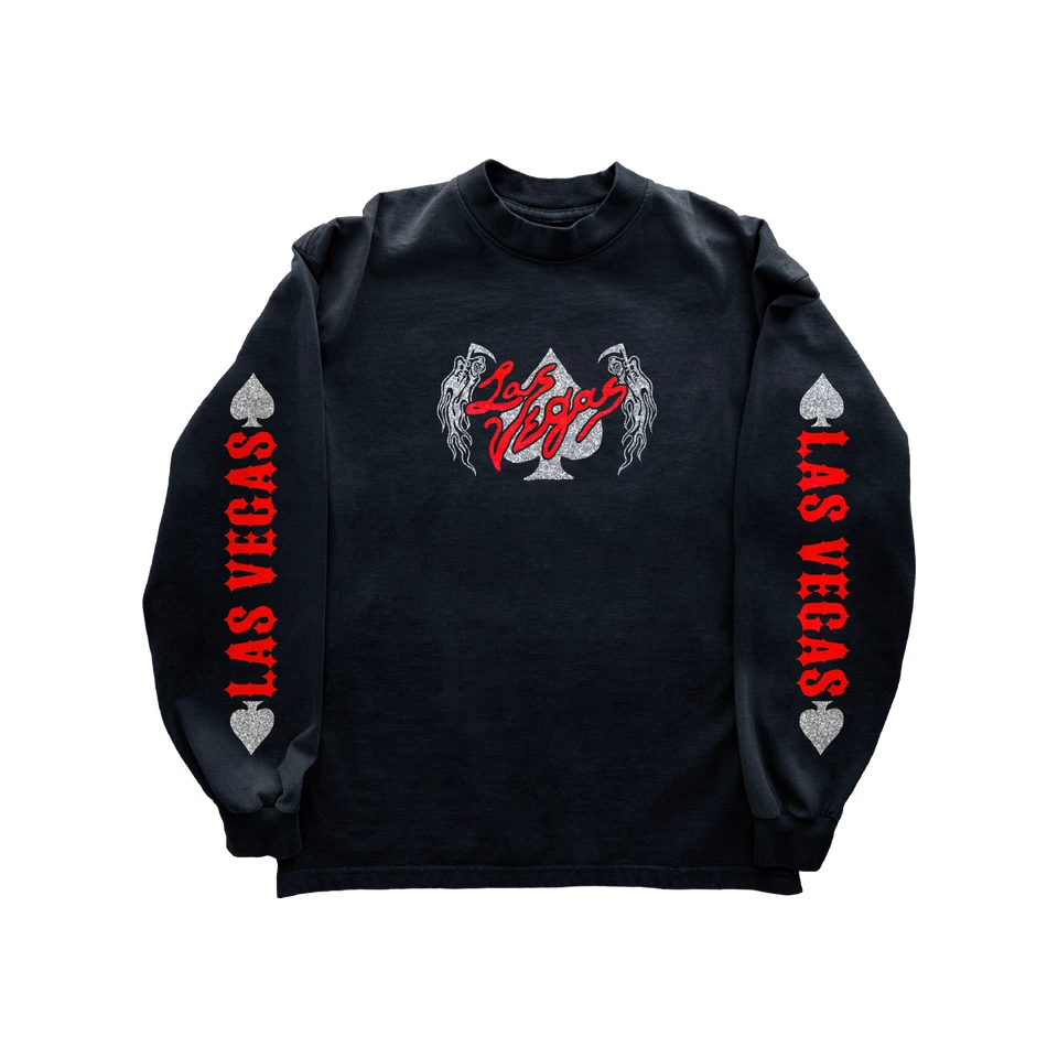 Warren Lotas Vegas Spade Long Sleeve Shirt – Black