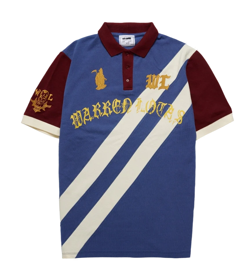 Warren lotas Reaper Academy Polo – Blue/Cream/Burgundy