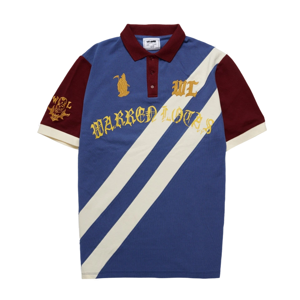 Warren lotas Reaper Academy Polo – Blue/Cream/Burgundy